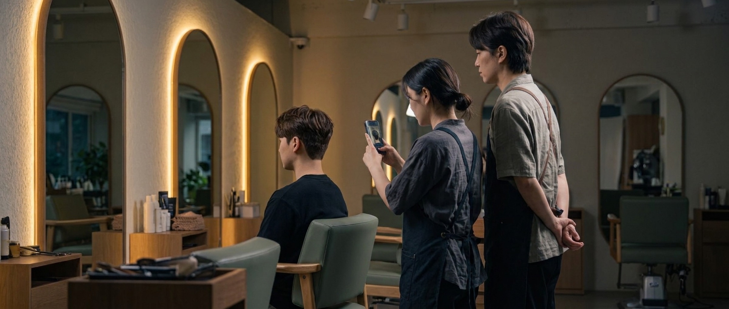 모델 실습을 마치고 결과를 사진으로 남기는 수강생